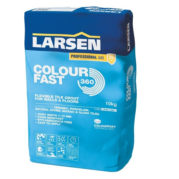 Walnut Colourfast 360 Grout Larsen 3kg, tile grout at Irwin Tiles