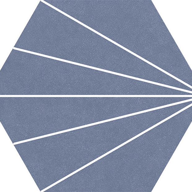 Compostela Hex Azul 22.5 x 25.9cm, matt tile at Irwin Tiles