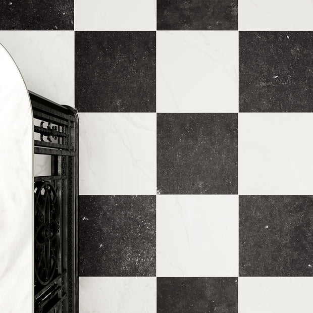Concert Black & White Chequered 40x40cm, matt tile at Irwin Tiles
