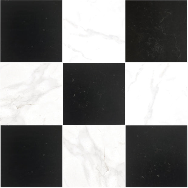 Concert Black & White Chequered 13x13cm, matt tile at Irwin Tiles
