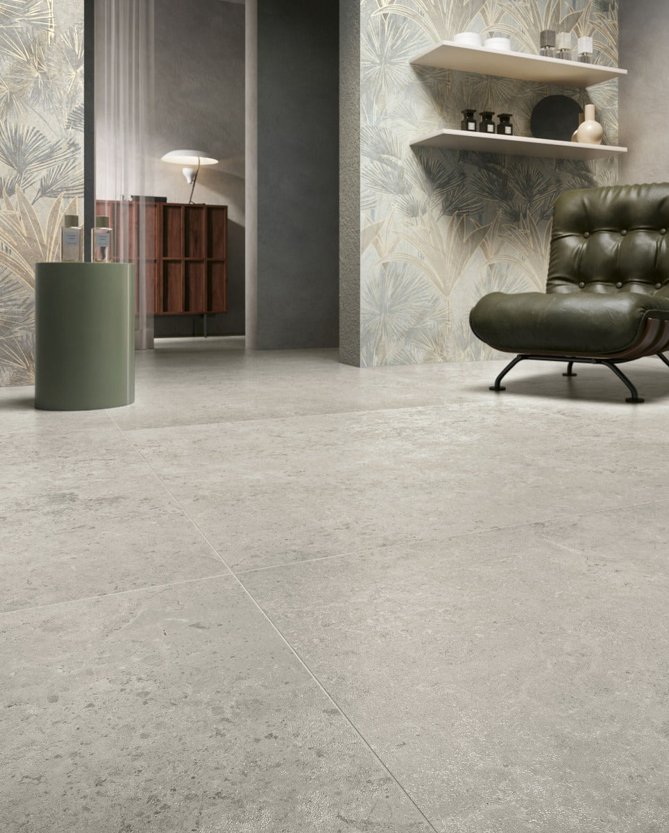 Concreta Avorio 100 x 100cm, matt porcelain tile for bathroom and other wet floors at Irwin Tiles