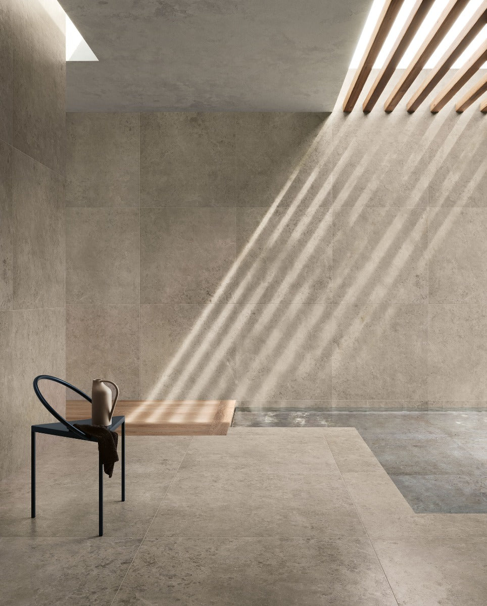 Concreta Ecru 100 x 100cm, beige matt tile at Irwin Tiles