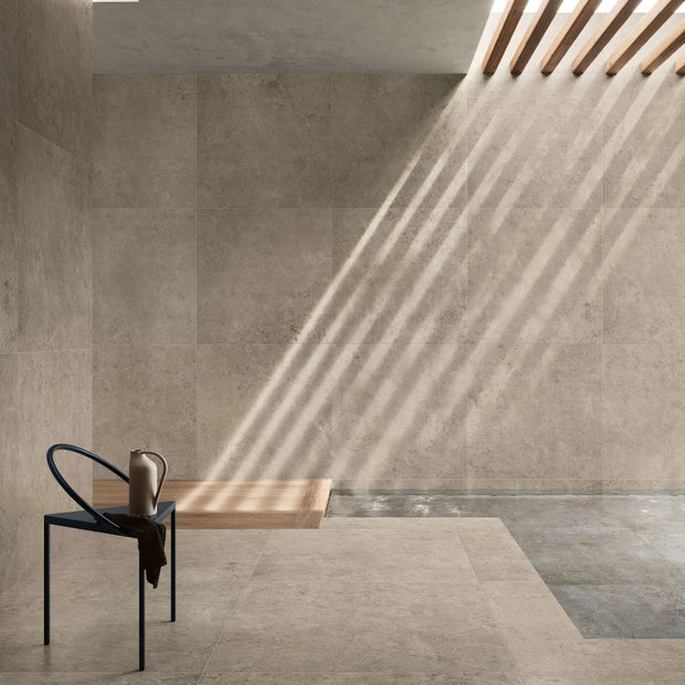 Concreta Ecru 100 x 100cm, beige matt tile at Irwin Tiles