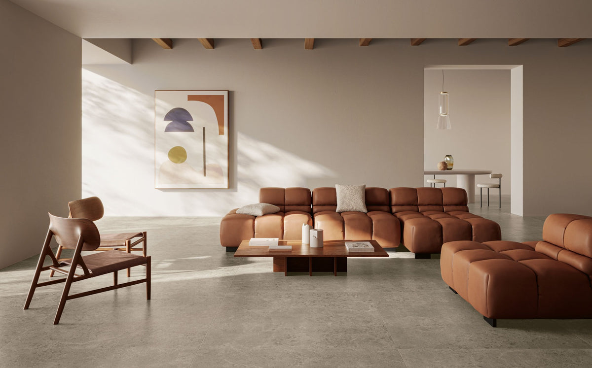 Concreta Ecru 100 x 100cm, porcelain tile at Irwin Tiles
