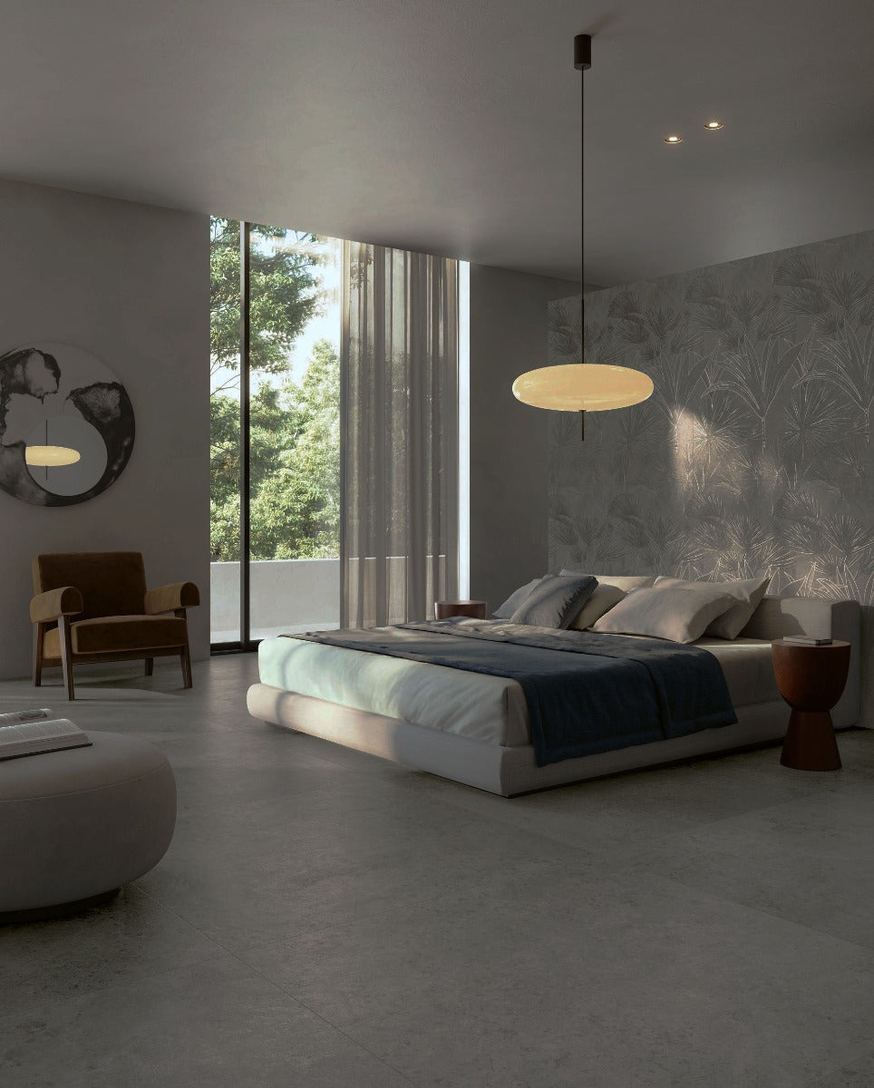 Concreta Titanio 100 x 100cm, matt porcelain tile for bathroom and other wet floors at Irwin Tiles
