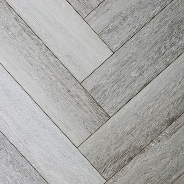 Cool Grey Herringbone Laminate 12mm Waterproof, laminate flooring at Irwin Tiles