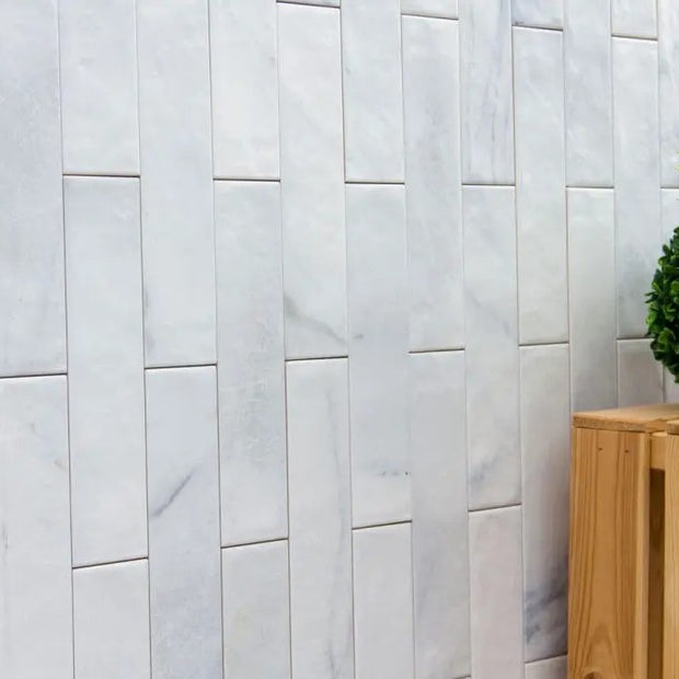 Corso 6.5 x 25cm, white matt wall tile at Irwin Tiles