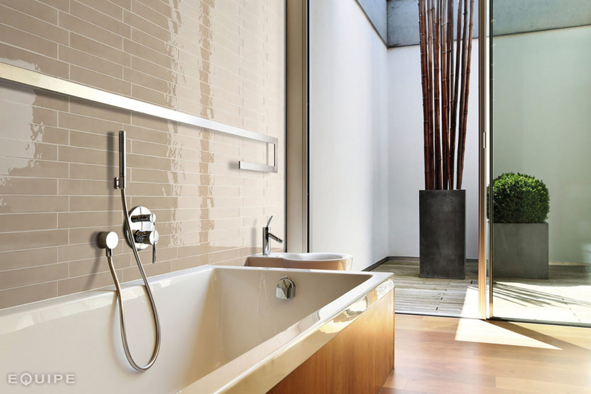 Country Vision 6.5 x 40cm, cream gloss wall tile at Irwin Tiles