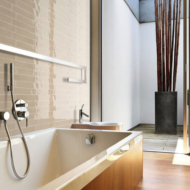 Country Vision 6.5 x 40cm, cream gloss wall tile at Irwin Tiles