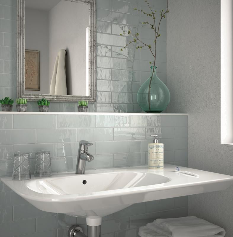 Country Mist Green 20x6.5cm, wall tile at Irwin Tiles