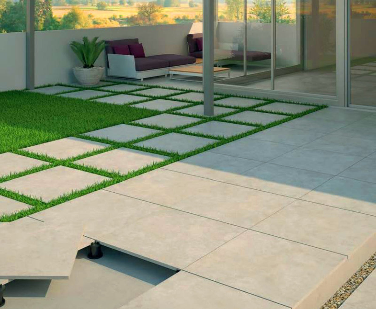 Cover Taupe 76 x 76 x 2cm, matt paving at Irwin Tiles