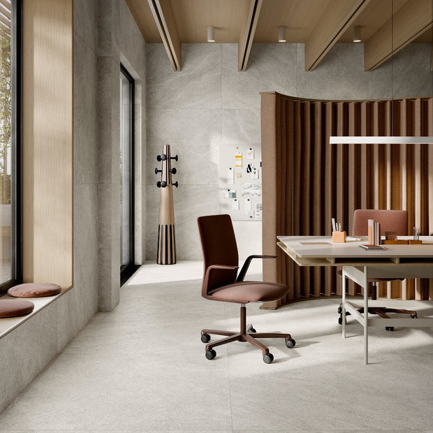 Bergstone Light 90x90cm, grey matt tile at Irwin Tiles