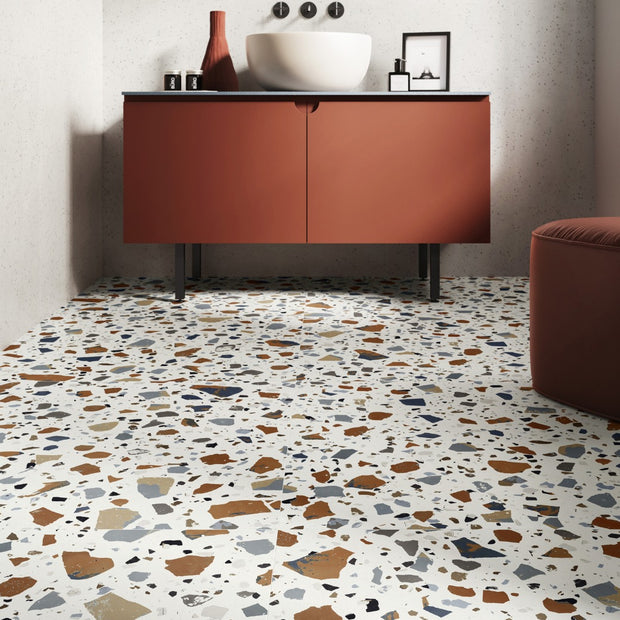 Deconcrete De-Maxi White 90 x 90cm tile, matt, at Irwin Tiles