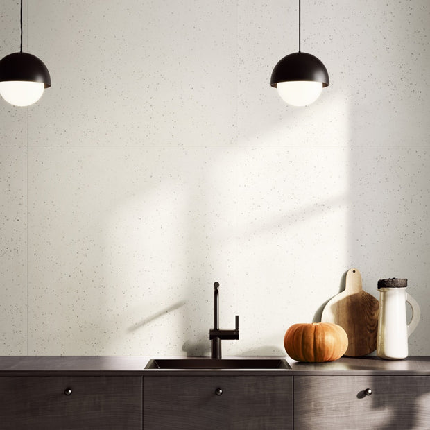 Deconcrete De-Micro White 90 x 90cm, terrazzo tile at Irwin Tiles