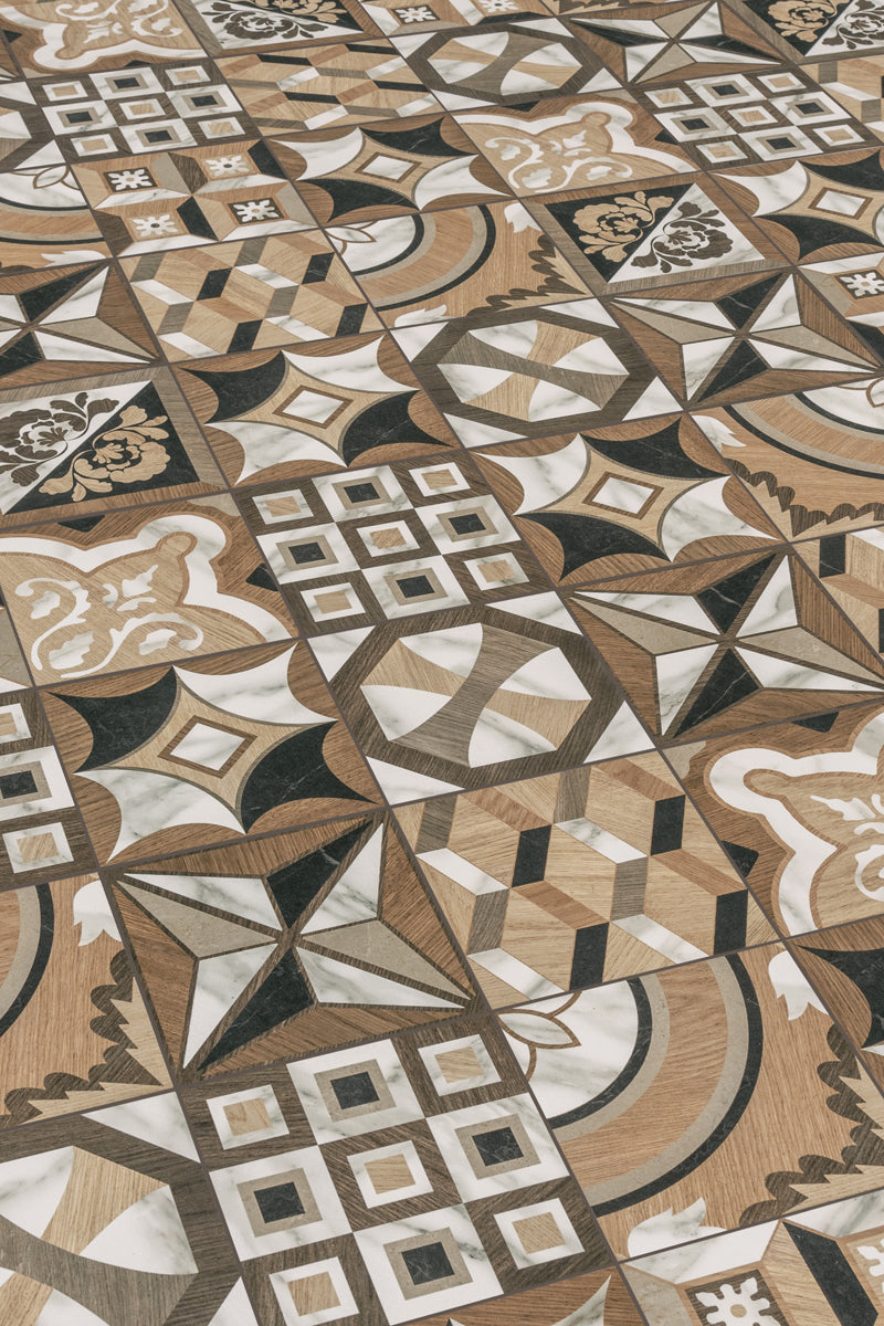 Intarsi Elite Mix 20 x 20cm, brown matt tile at Irwin Tiles