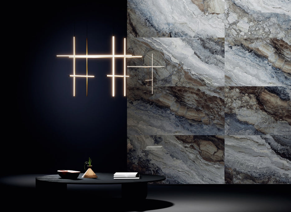 Mystic Ocean Krystal Finish 90 x 180cm, blue gloss tile at Irwin Tiles
