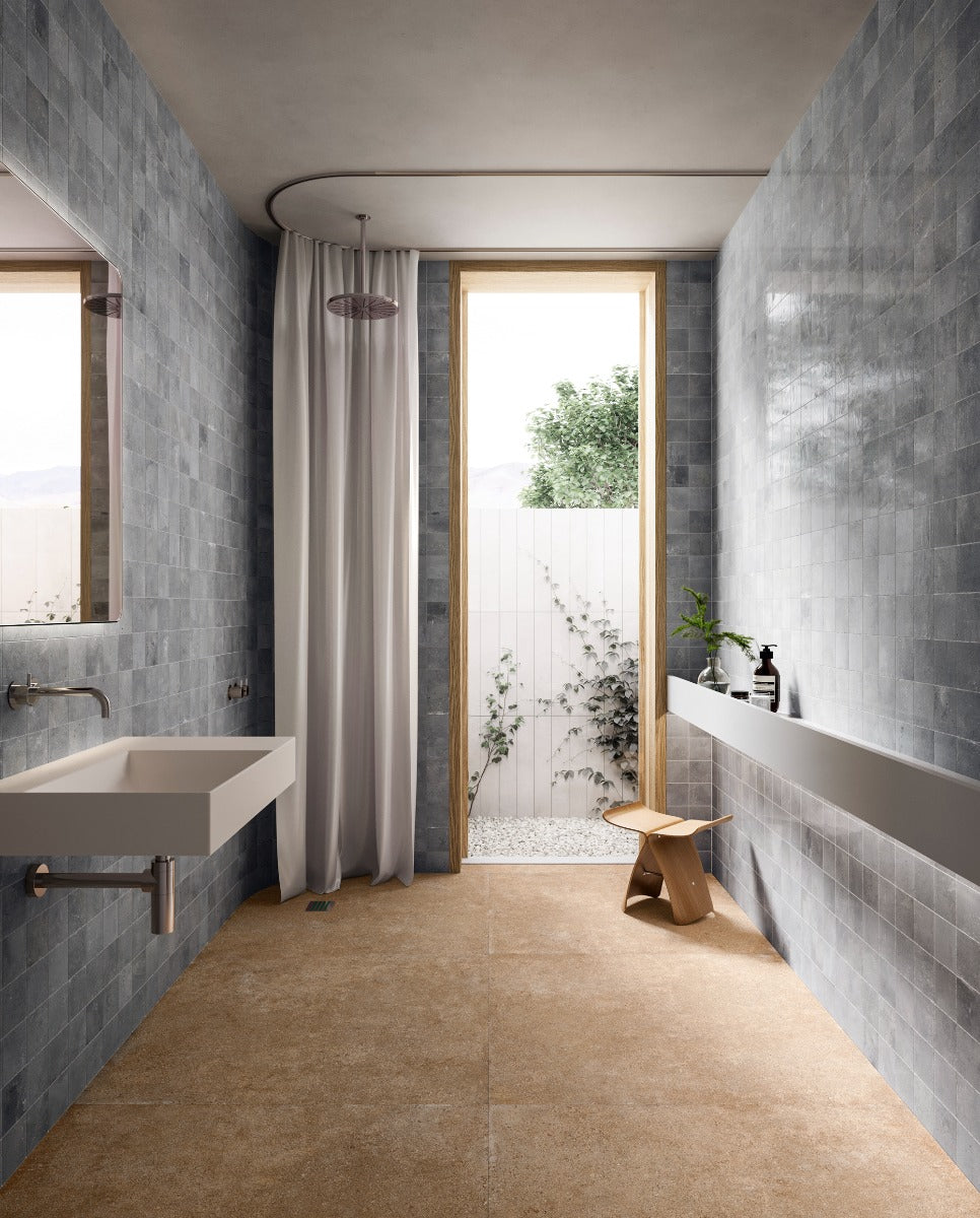 Pixel Artic Glossy 10x10cm, blue tile at Irwin Tiles