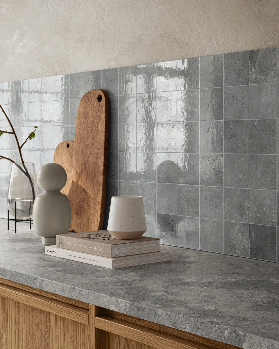 Pixel Artic Glossy 10x10cm tile, blue, at Irwin Tiles