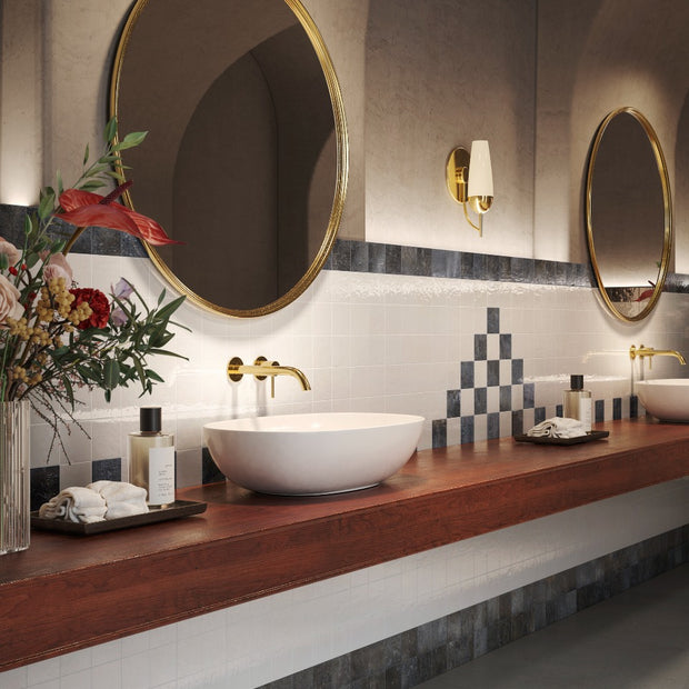 Pixel Black Glossy 10x10cm, tile at Irwin Tiles