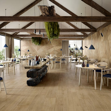 Primewood Natural Wood Effect 20 x 120cm tile, matt, at Irwin Tiles