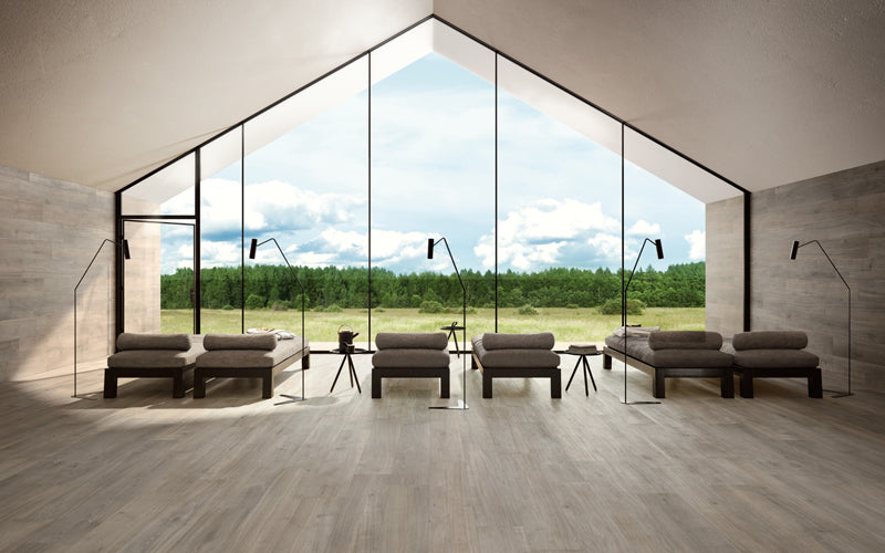 Primewood Taupe Wood Effect 20 x 120cm, matt porcelain tile for bathroom and other wet floors at Irwin Tiles