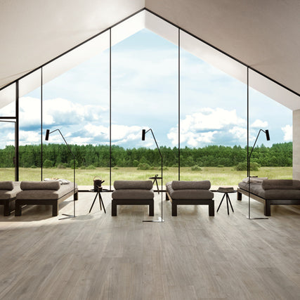 Primewood Taupe Wood Effect 20 x 120cm, matt porcelain tile for bathroom and other wet floors at Irwin Tiles