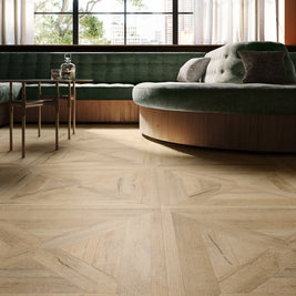 Ricordi Charme (02) 90 x 90cm, light wood effect matt tile at Irwin Tiles