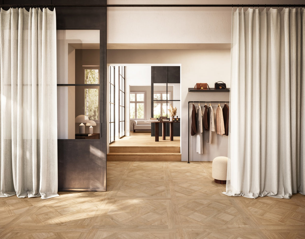 Ricordi Classic (01) 90 x 90cm, light wood effect tile from Irwin Tiles, Co. Monaghan