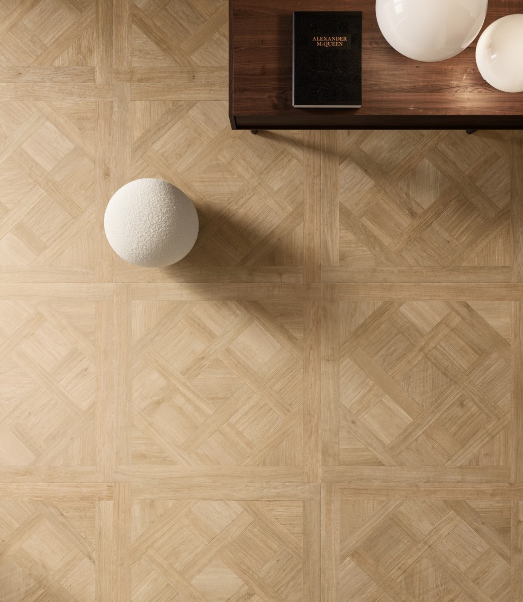 Ricordi Classic (01) 90 x 90cm, light wood effect matt tile at Irwin Tiles