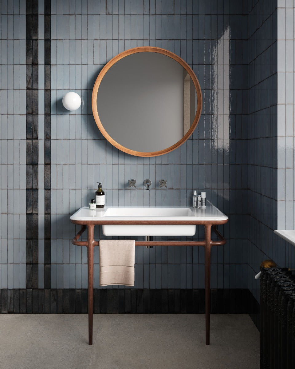 Tetris Smoke Glossy 5 x 20cm, wall tile from Irwin Tiles, Co. Monaghan
