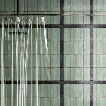 Tetris Breeze Glossy 5x20cm wall tile, green, at Irwin Tiles