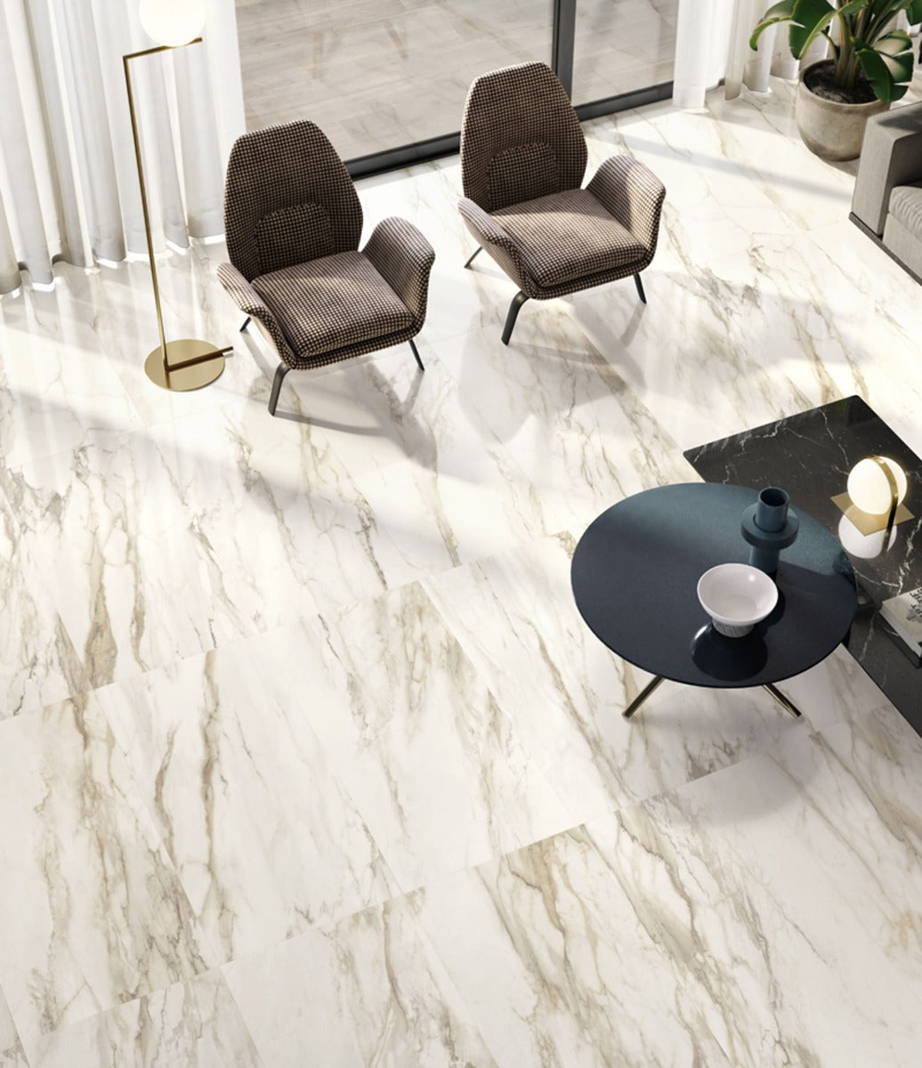 Trumari Gold (Krystal Finish) 90 x 180cm, gloss tile at Irwin Tiles