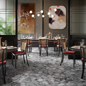 Venistone Dark Glossy 89 x 89cm, porcelain tile for kitchens, bathrooms and hallways at Irwin Tiles