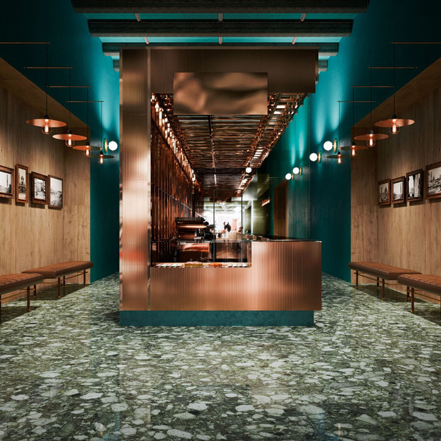 Venistone Emerald Glossy 89 x 89cm, porcelain tile at Irwin Tiles