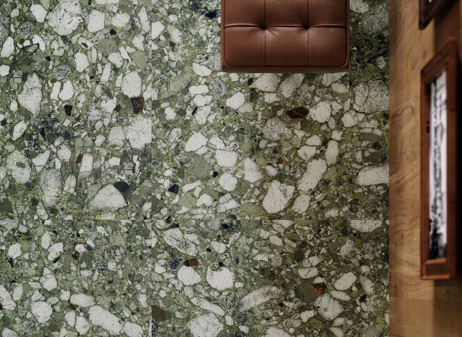 Venistone Emerald Glossy 89 x 89cm, green tile at Irwin Tiles