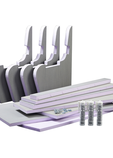Jackoboard Curved Edge Shower Seat Kit with Backrest, shower seat kit at Irwin Tiles