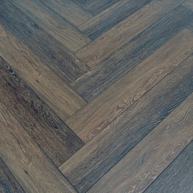 Dark Truffle Herringbone Laminate 12mm Waterproof, laminate flooring at Irwin Tiles