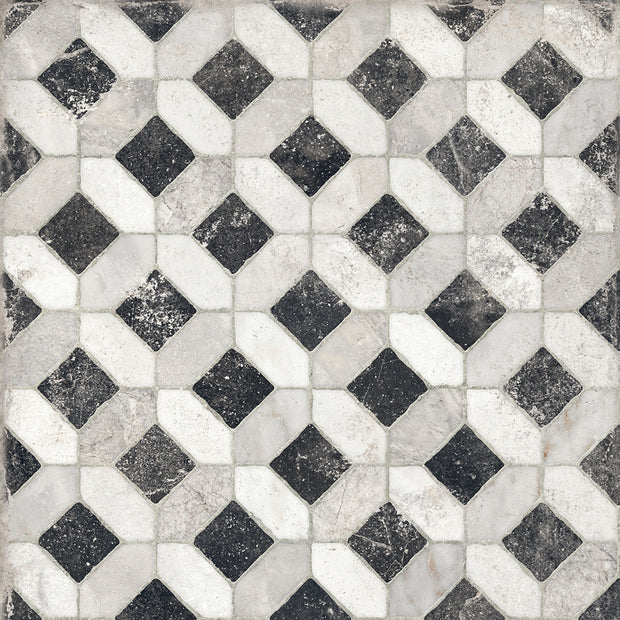 Marmi Imperiali Decor Danum 60x60cm, black matt tile at Irwin Tiles