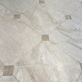 Diana Royal Marble Honed 61x61cm (Paradise Honed Insert), natural stone floor tile at Irwin Tiles