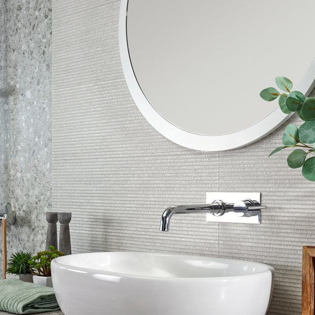 Owen Gris 25 x 75cm, gloss wall tile at Irwin Tiles