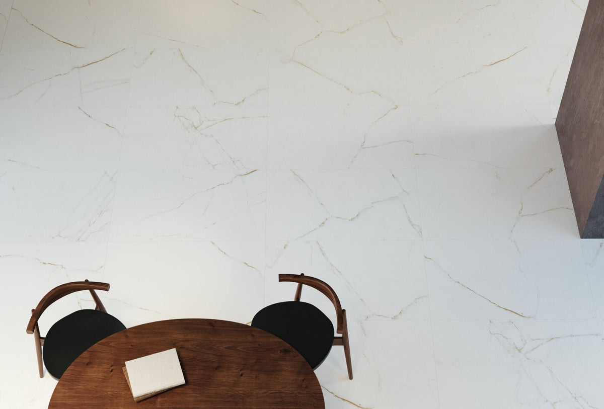 Dual White 100 x 180cm, porcelain tile for kitchens, bathrooms and hallways at Irwin Tiles