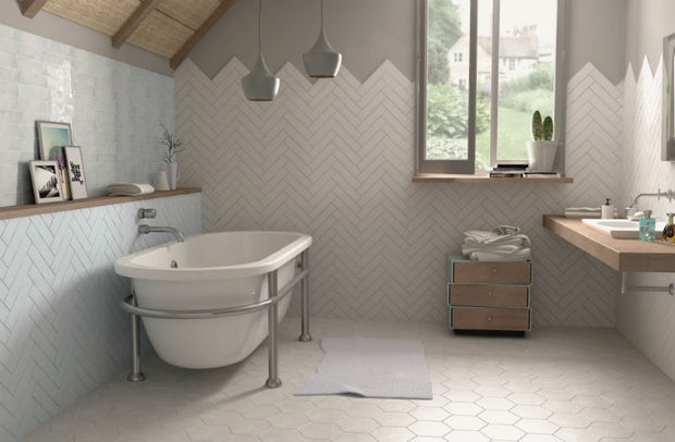 Dunas Blue Moon 6x24.6cm, matt wall tile at Irwin Tiles