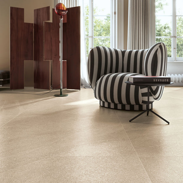 Eclettica Beige 100 x 100cm, matt porcelain tile for bathroom and other wet floors at Irwin Tiles