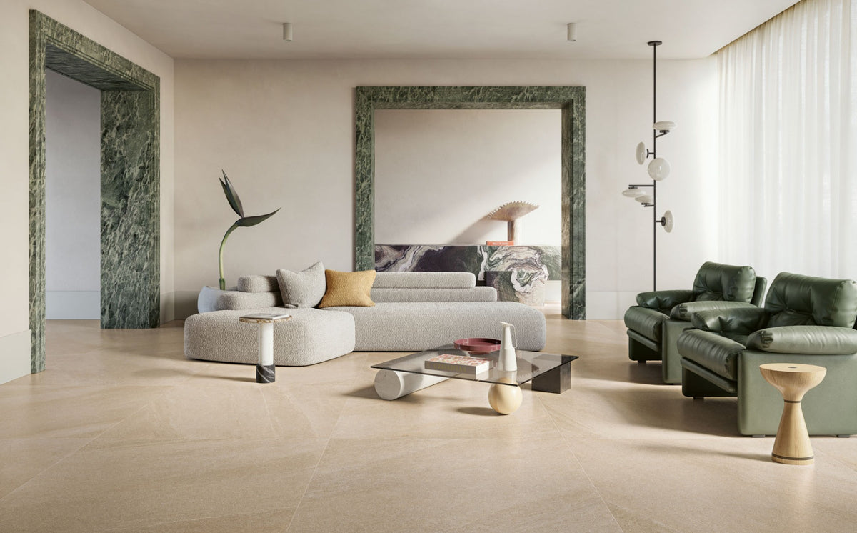 Eclettica Beige 100 x 100cm, extra large format tile at Irwin Tiles