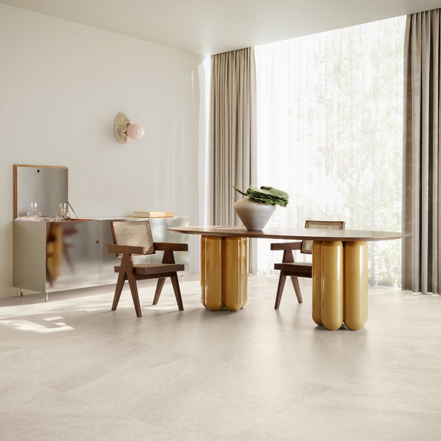Eclettica Bianco 100 x 100cm, matt porcelain tile for bathroom and other wet floors at Irwin Tiles