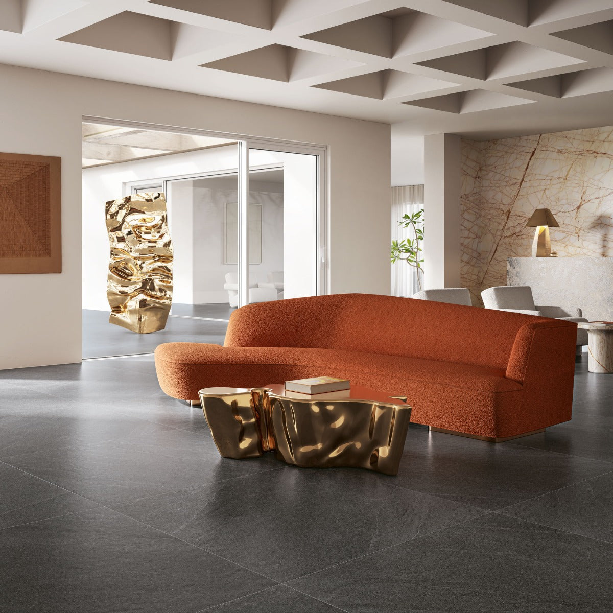 Eclettica Nero 100 x 100cm, matt porcelain tile for bathroom and other wet floors at Irwin Tiles