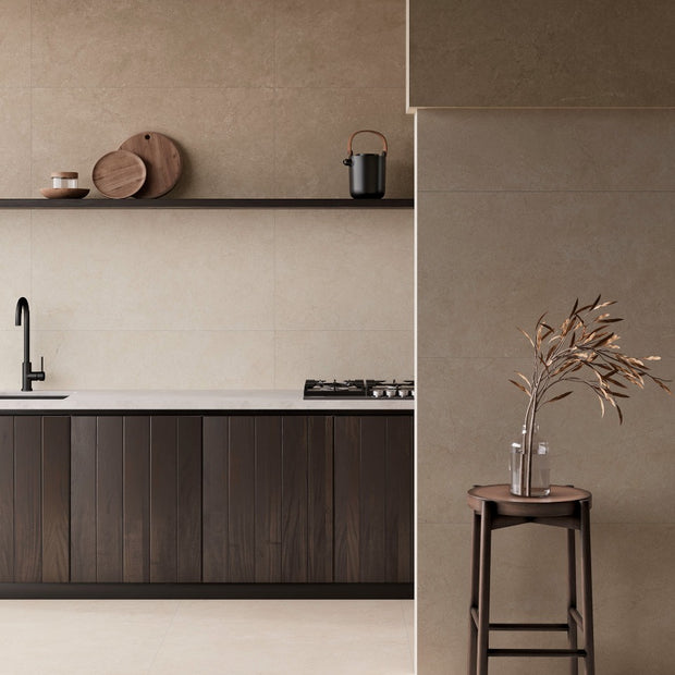 Lucca Taupe 100x100cm, porcelain tile at Irwin Tiles