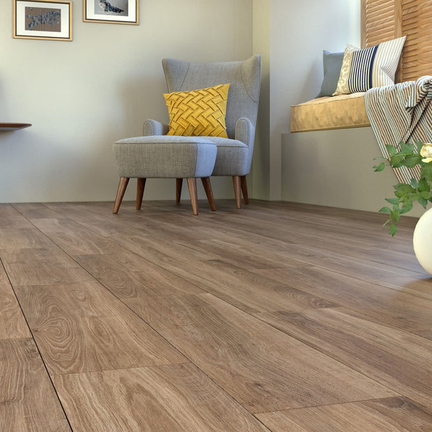 Elian Taupe Wood Effect 20 x 75cm, porcelain tile at Irwin Tiles