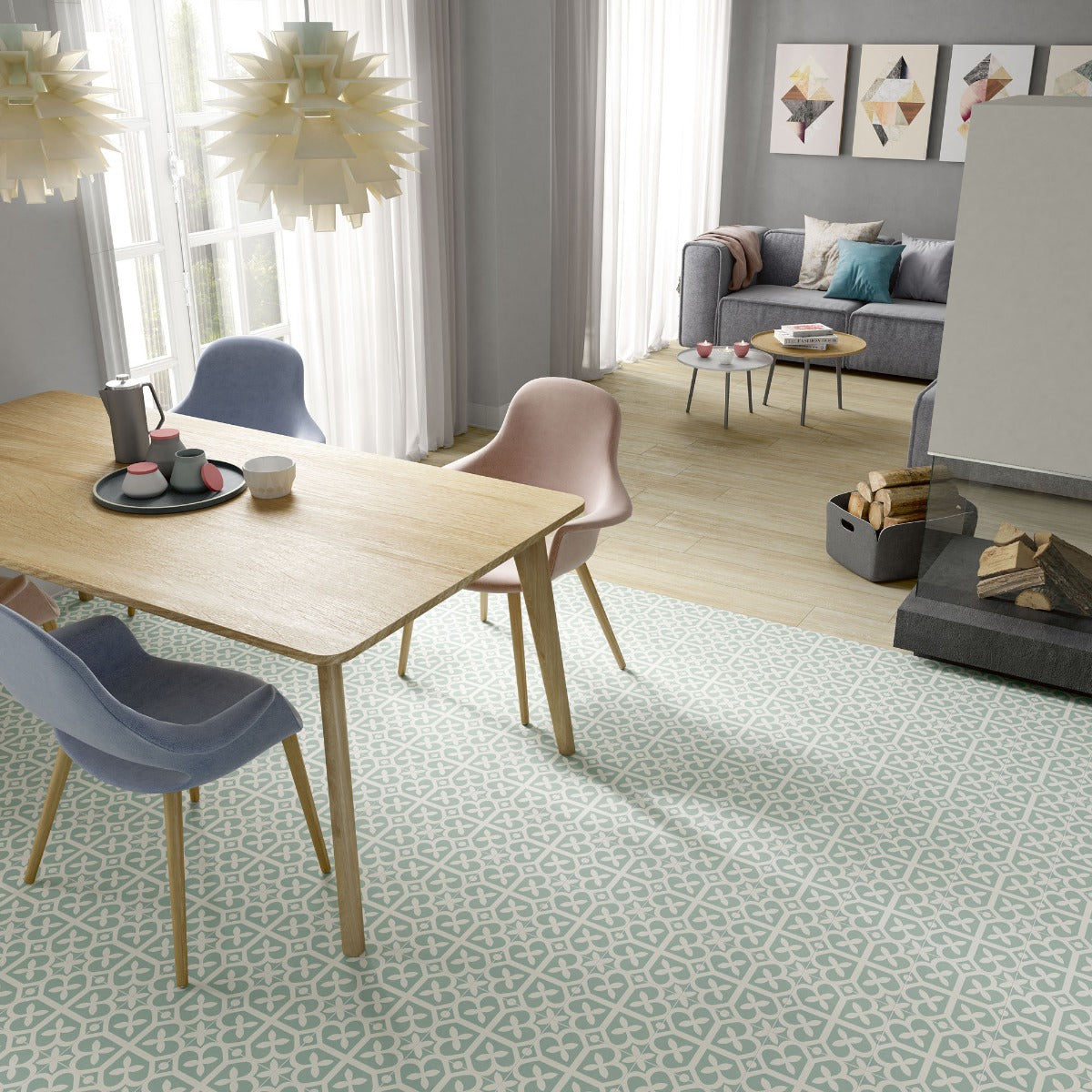 Design Evo Nordic A 20x20cm, green tile from Irwin Tiles, Co. Monaghan