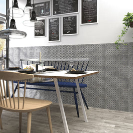 Decor Evo Ciano Sogg B 20x20cm, blue matt tile at Irwin Tiles